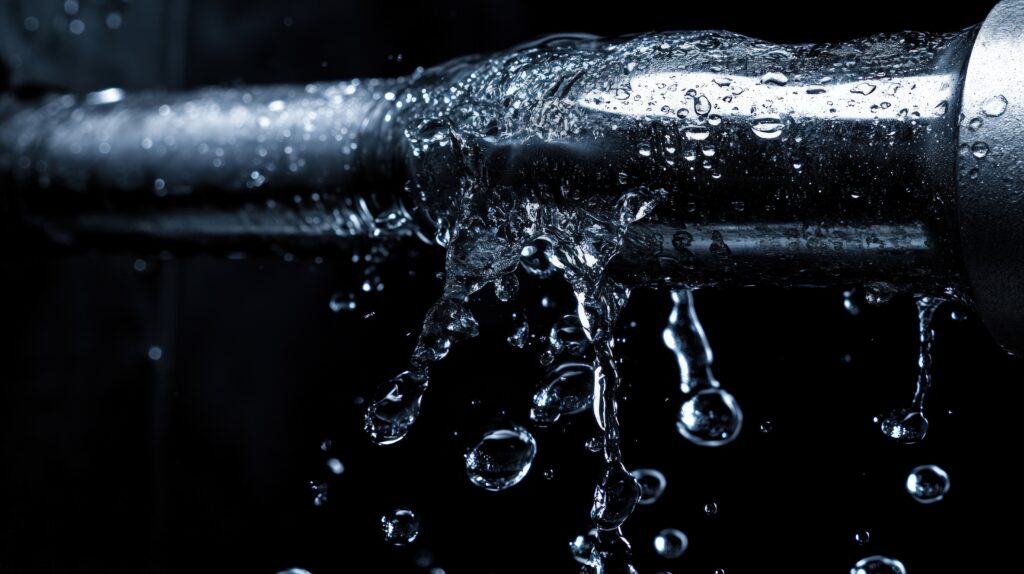 Water leaking from a pipe